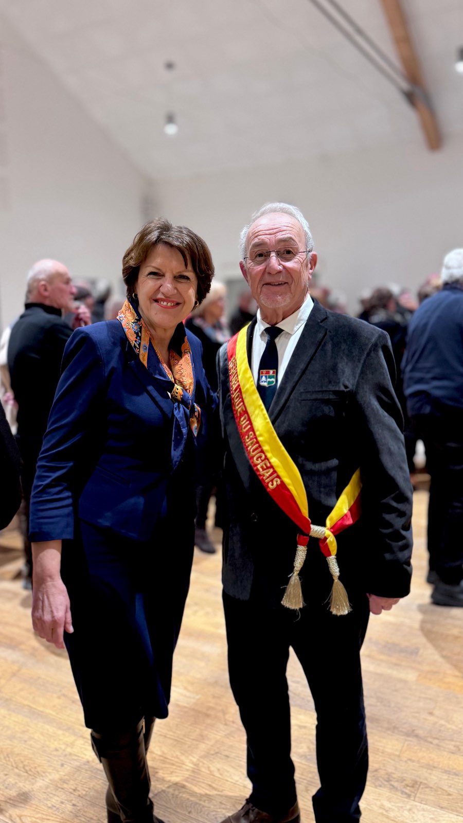 Cérémonie des vœux : Le président de la République du Saugeais, Simon Marguet et Madame la Ministre de l’Agriculture, Annie Genevard